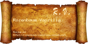 Rozenbaum Vaszilia névjegykártya